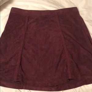 Purple suede skirt